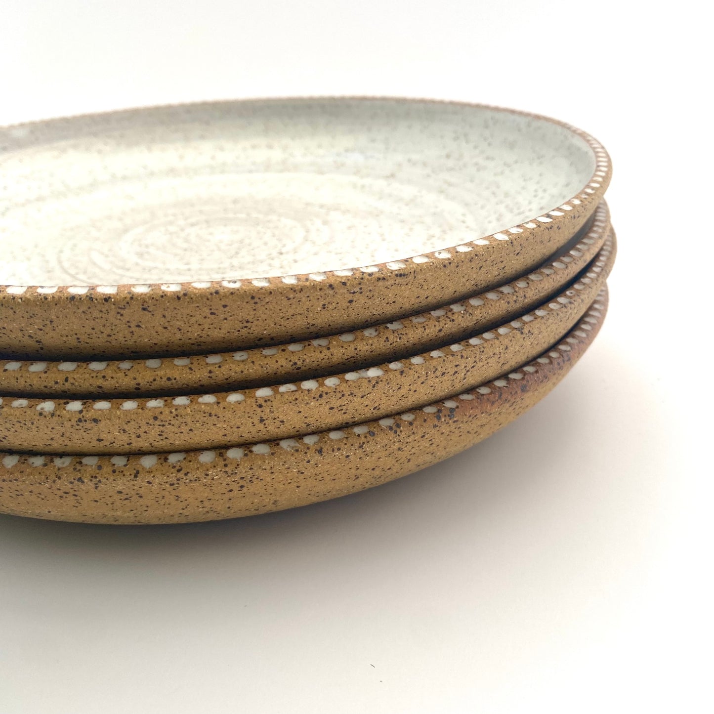 Speckled Wide Bowl in White