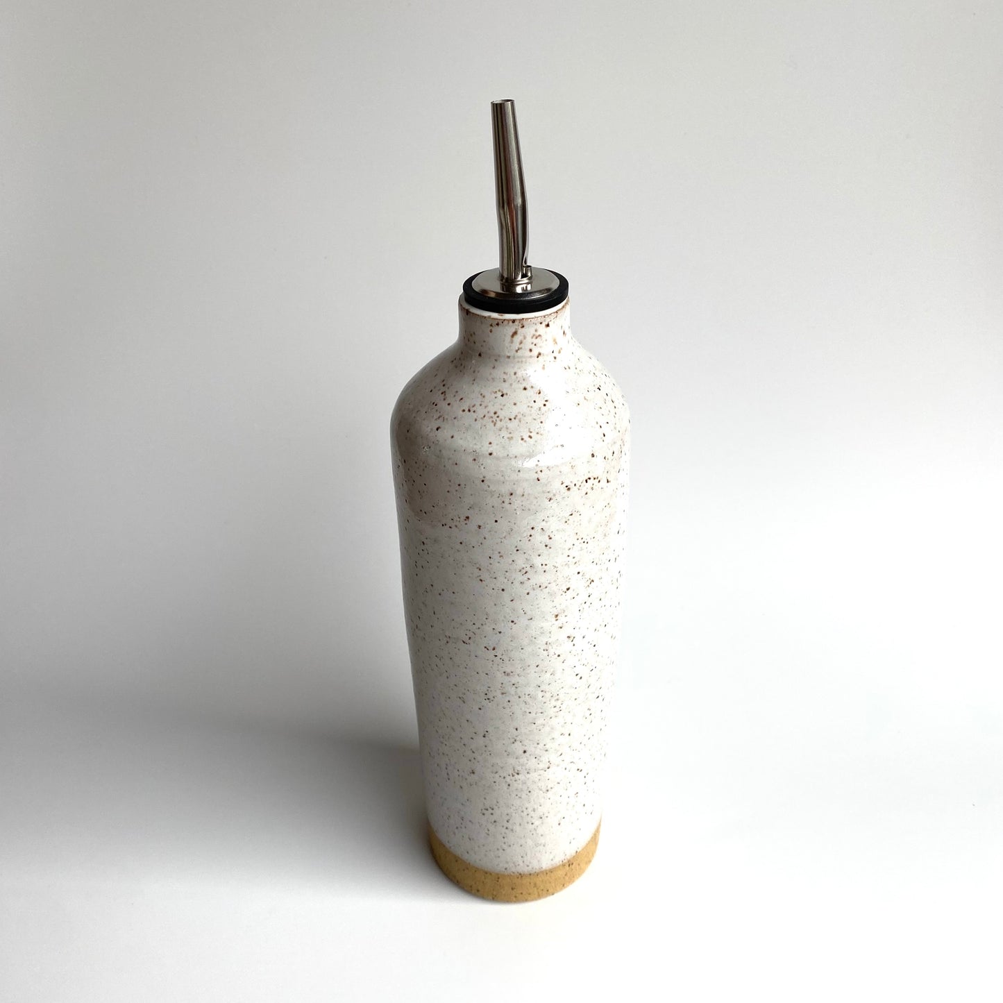 Speckled Olive Oil Vessel: White