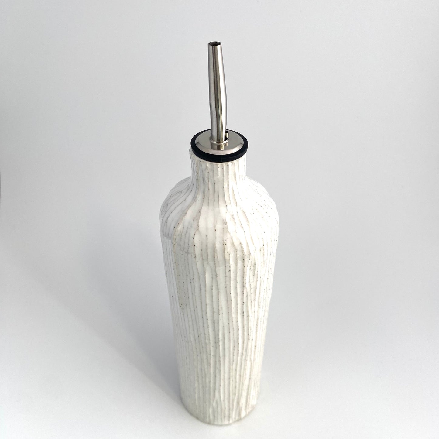Vanilla Bamboo Olive Oil Vessel in White