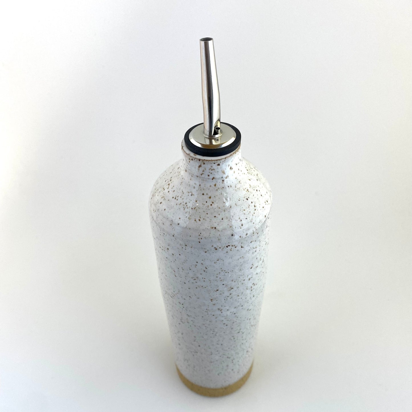 Speckled Olive Oil Vessel: White