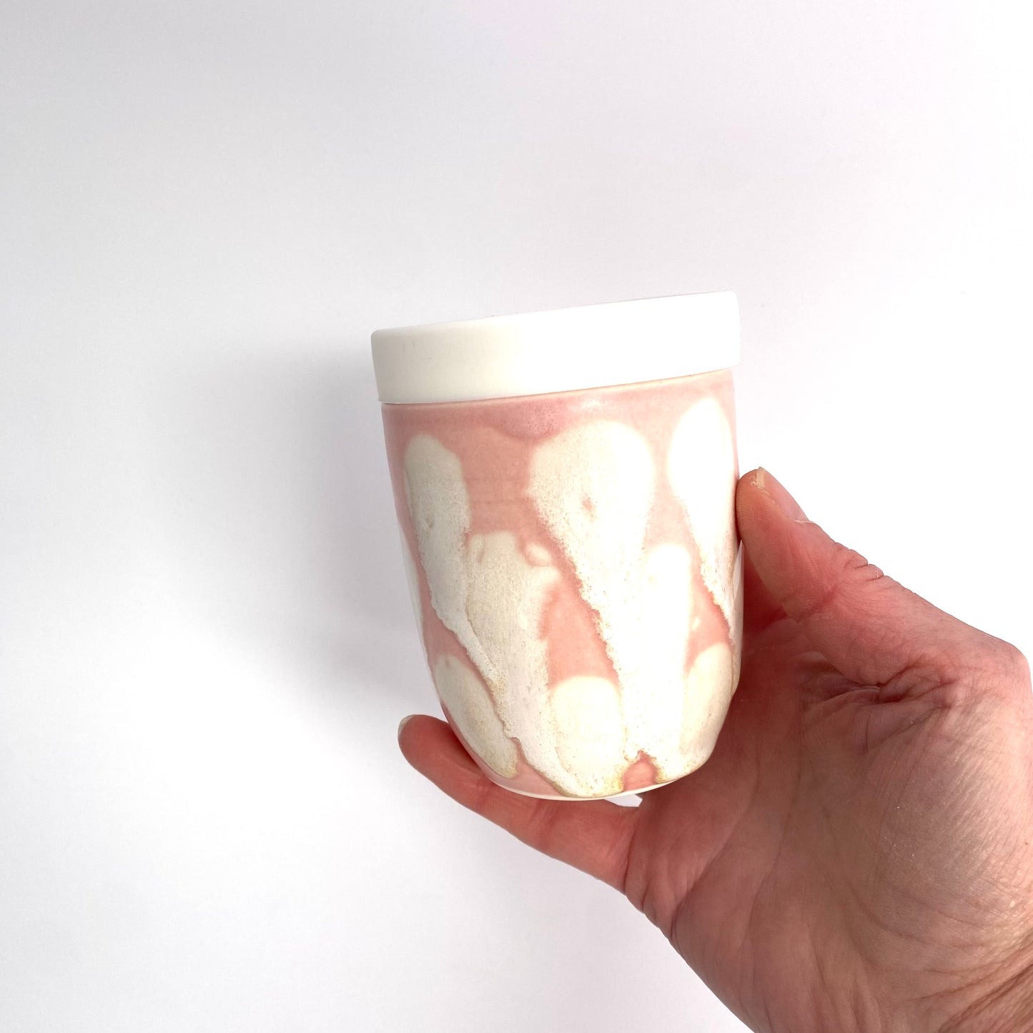 Small Pink Polka Travel Tumbler
