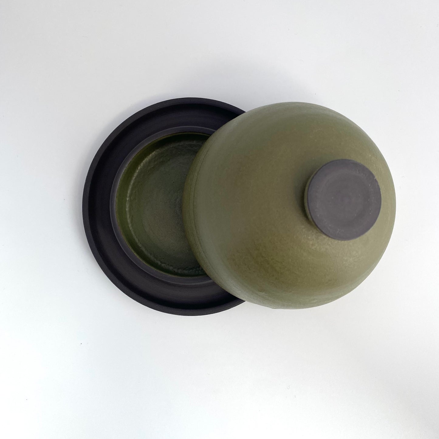 Butter Dish in Olive