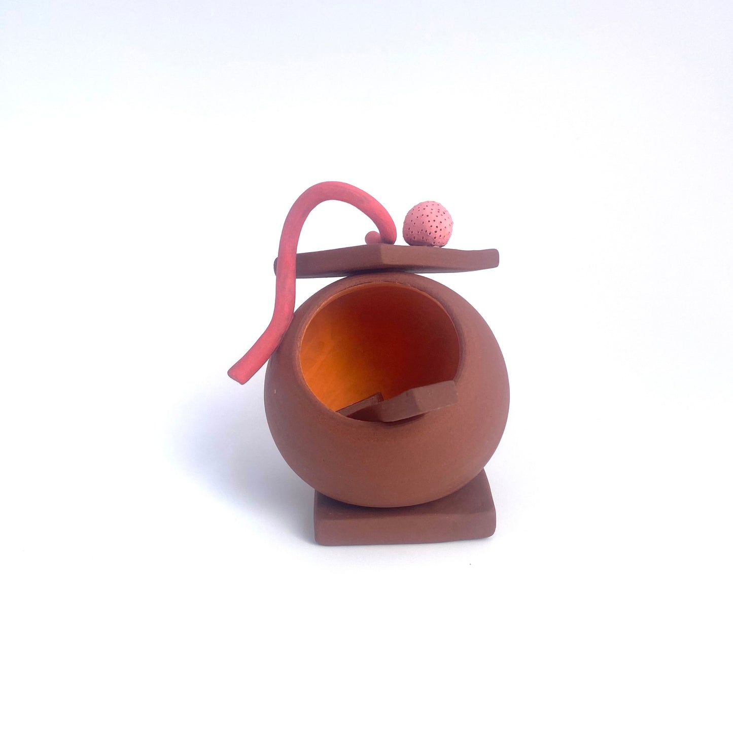 Terra Red Squiggle Salt Vessel