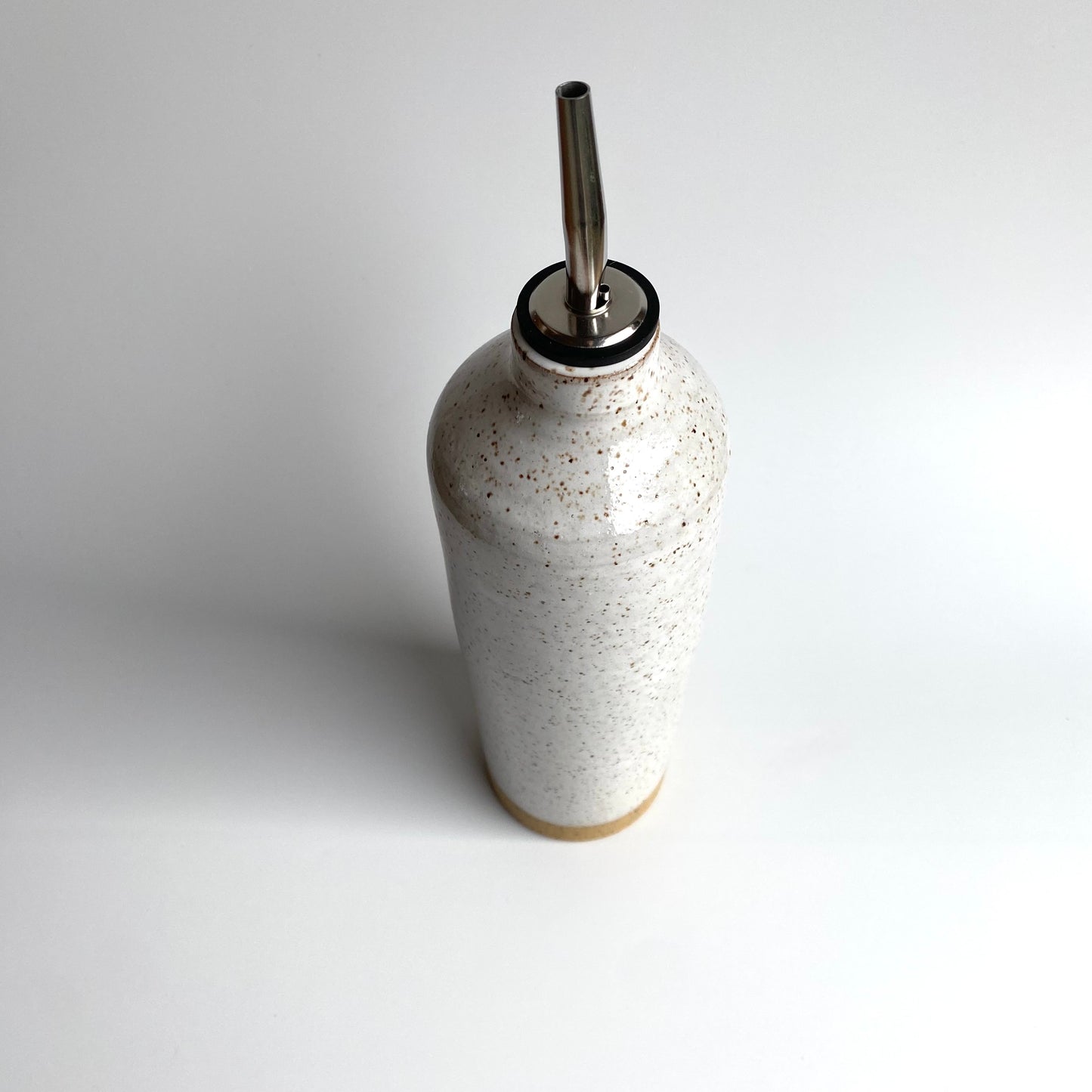 Speckled Olive Oil Vessel: White