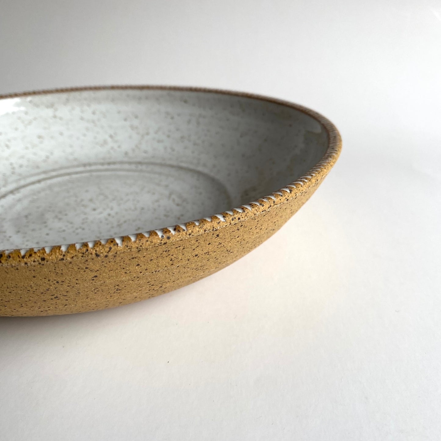 Speckled Round Carved Edge Dinner Bowl