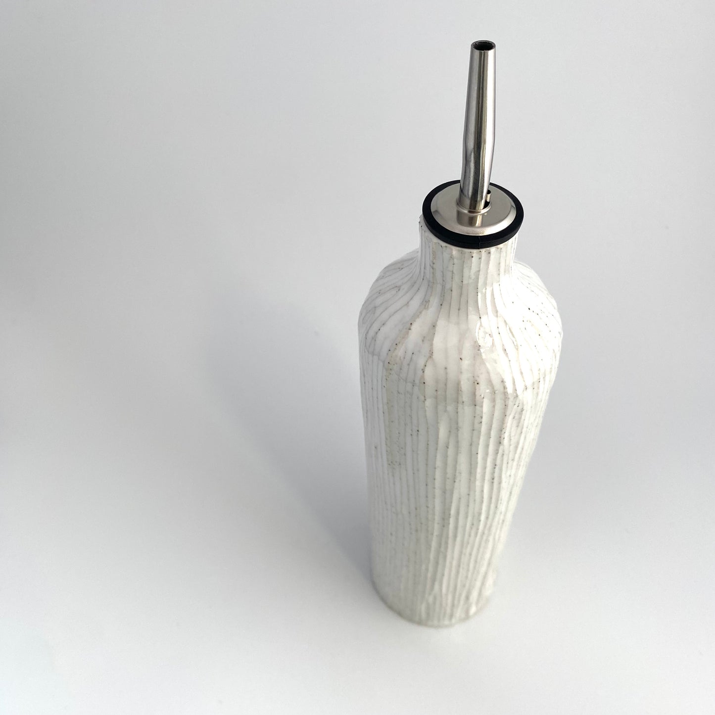 Vanilla Bamboo Olive Oil Vessel in White