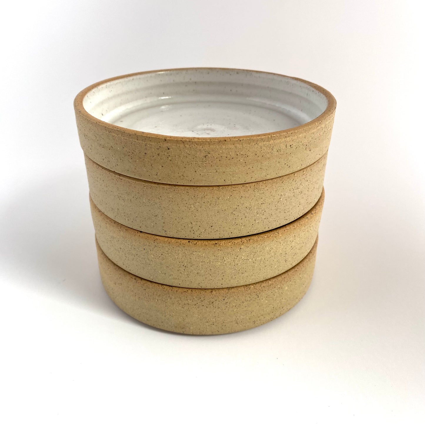Stacking Snack Plate: Sand/White