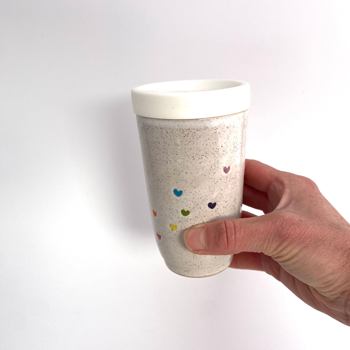 Medium Lovey Travel Tumbler in White