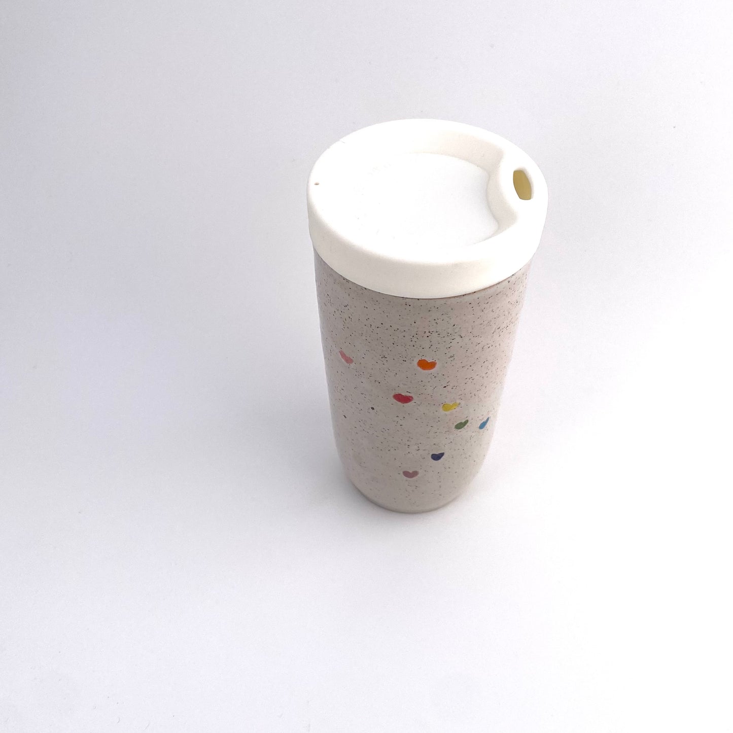 Large Lovey Travel Tumbler in White