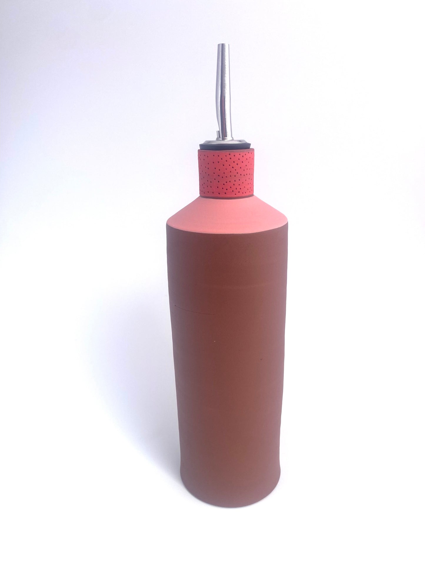 Terra Pink and Red Olive Oil Vessel