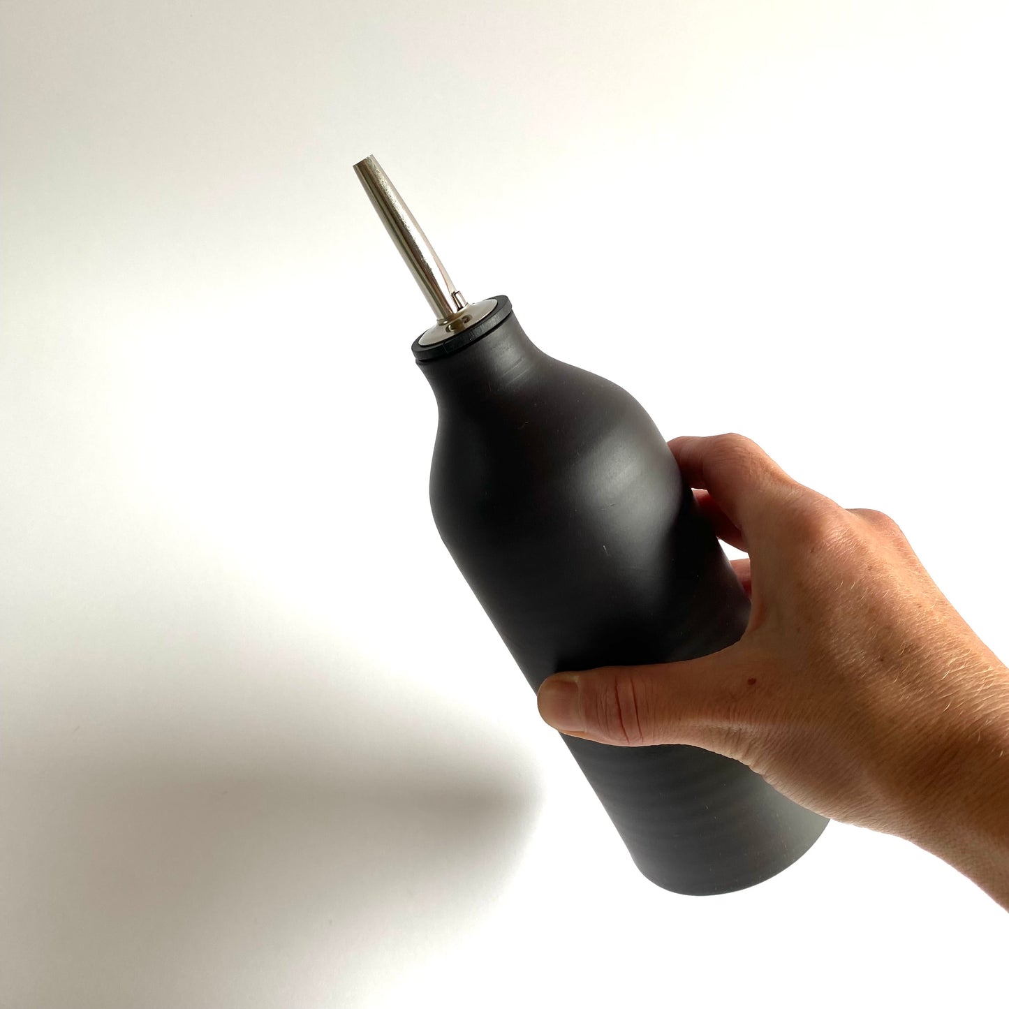 Olive Oil Vessel in Matte Black