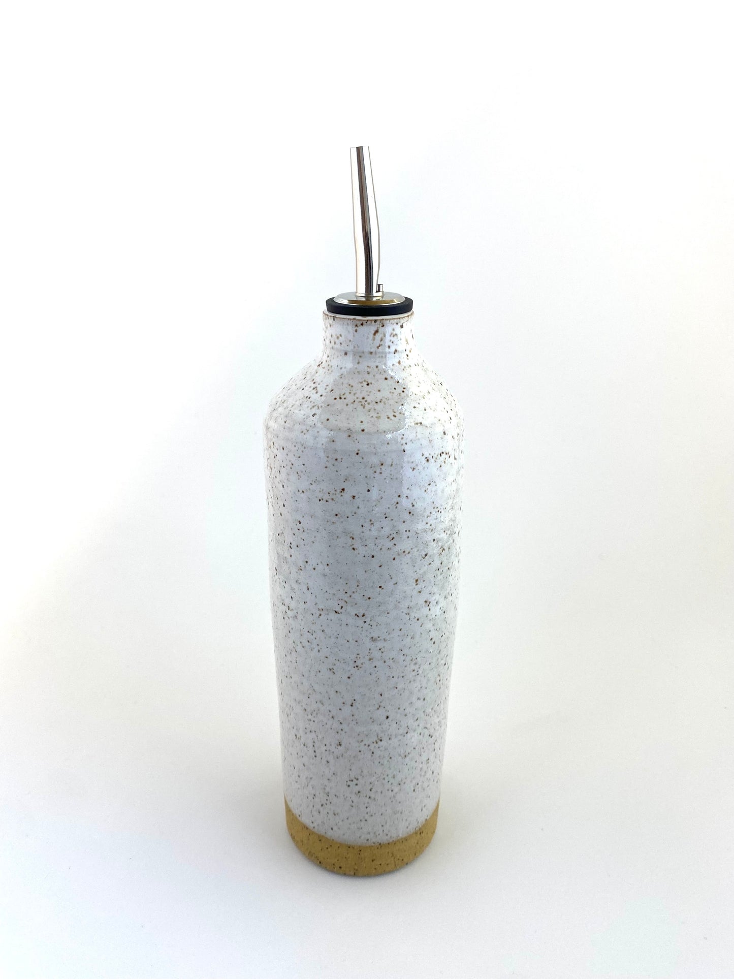 Speckled Olive Oil Vessel: White