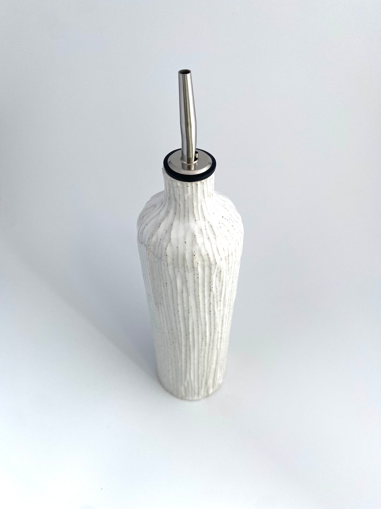 Vanilla Bamboo Olive Oil Vessel in White