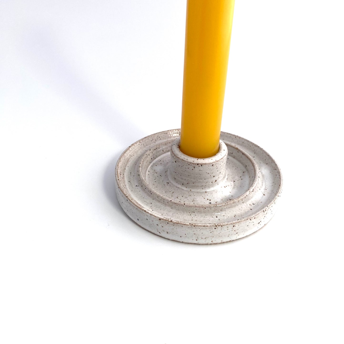 White Candle Holder Ridged