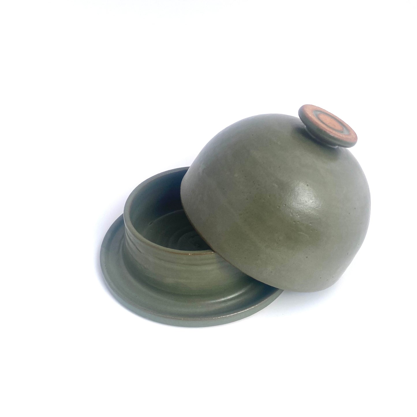 Terra Butter Dish in Olive