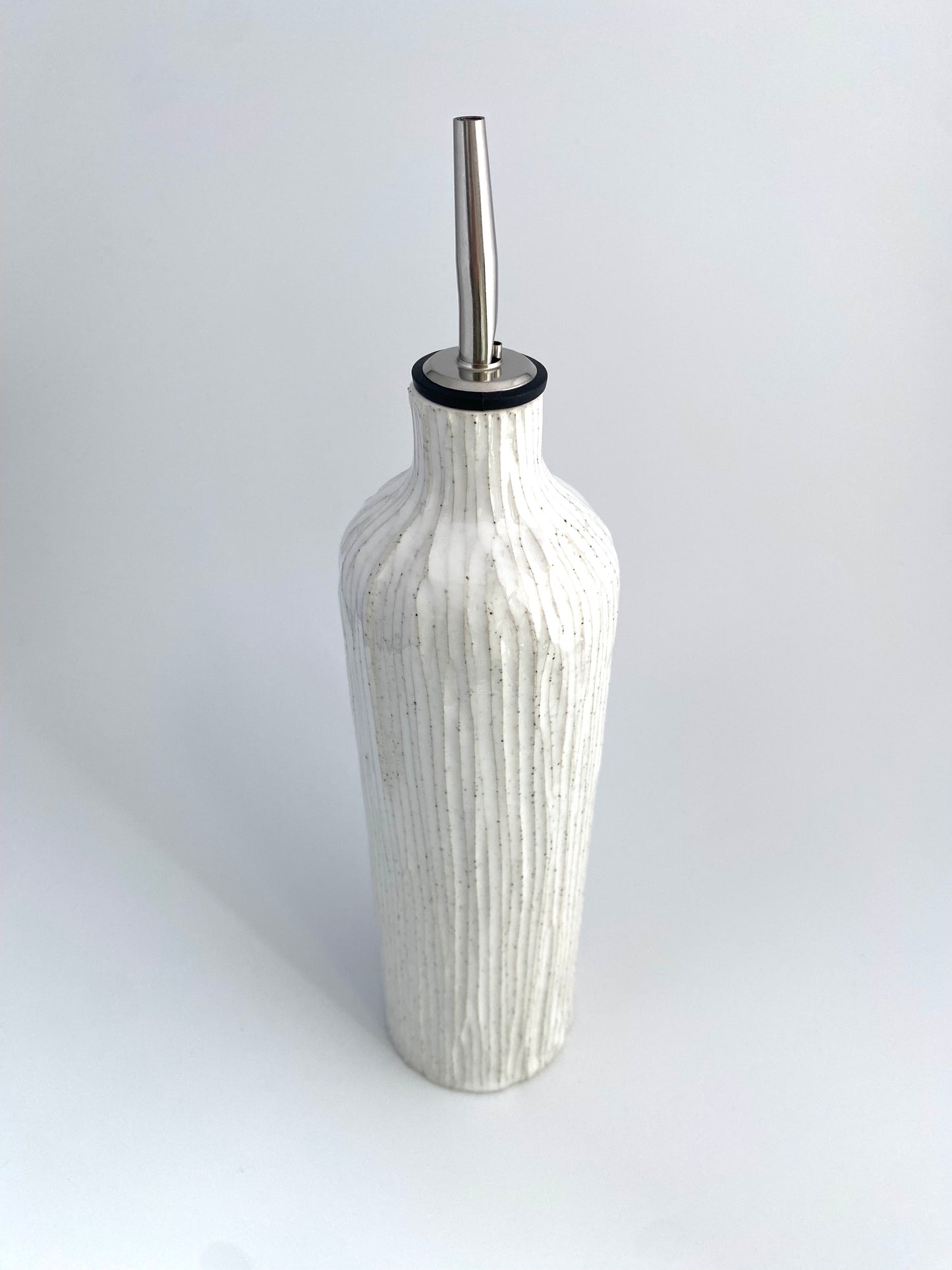 Vanilla Bamboo Olive Oil Vessel in White