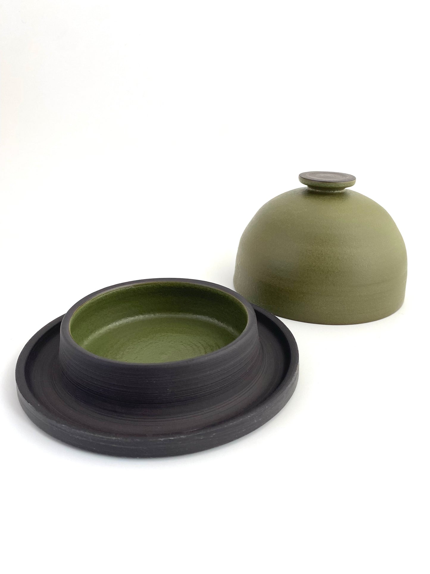 Butter Dish in Olive