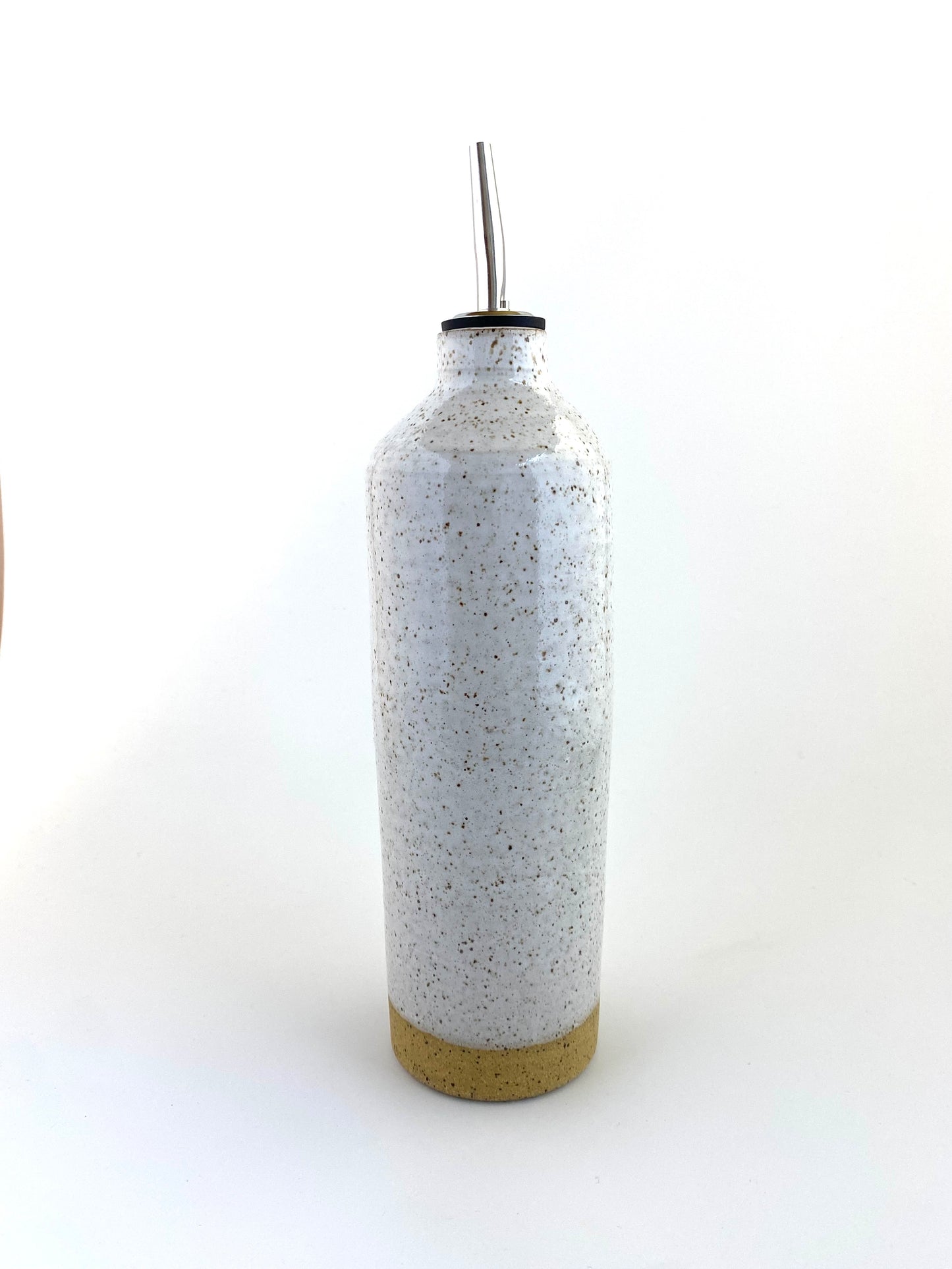 Speckled Olive Oil Vessel: White