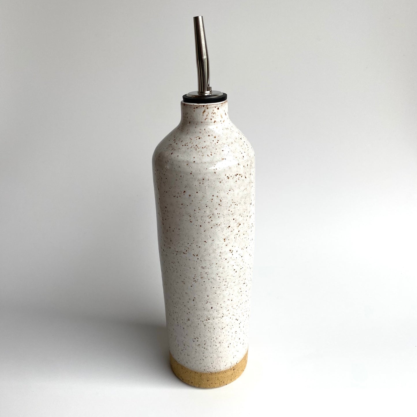 Speckled Olive Oil Vessel: White