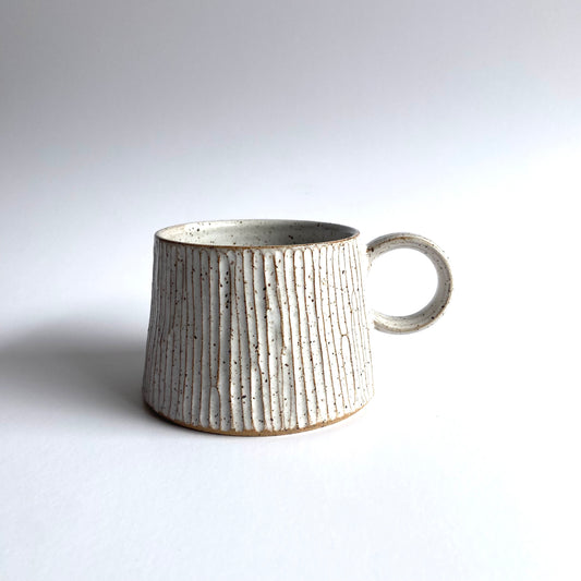 White Bamboo High Ring Mug
