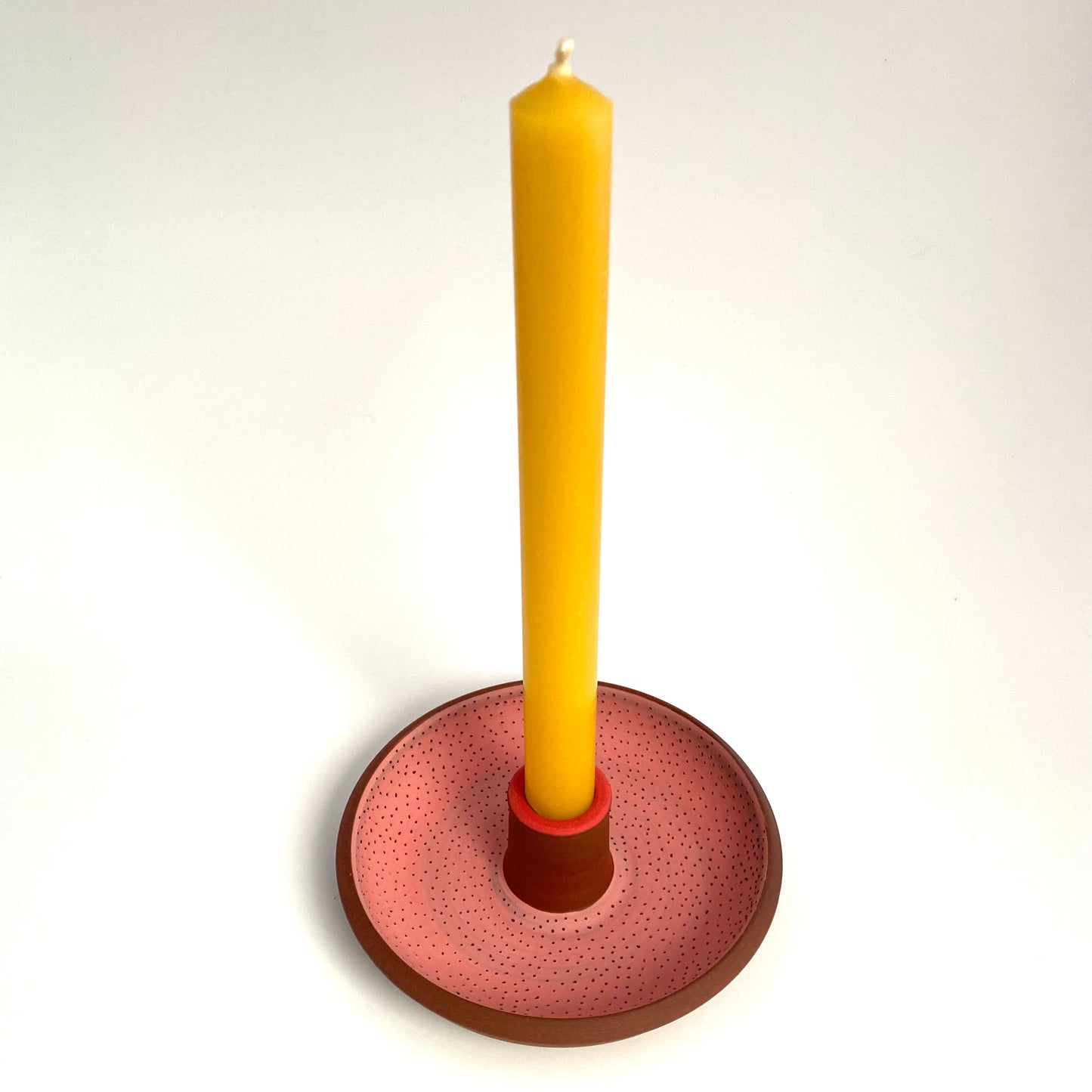 Terra Candle Holder: Wide Pink Dots