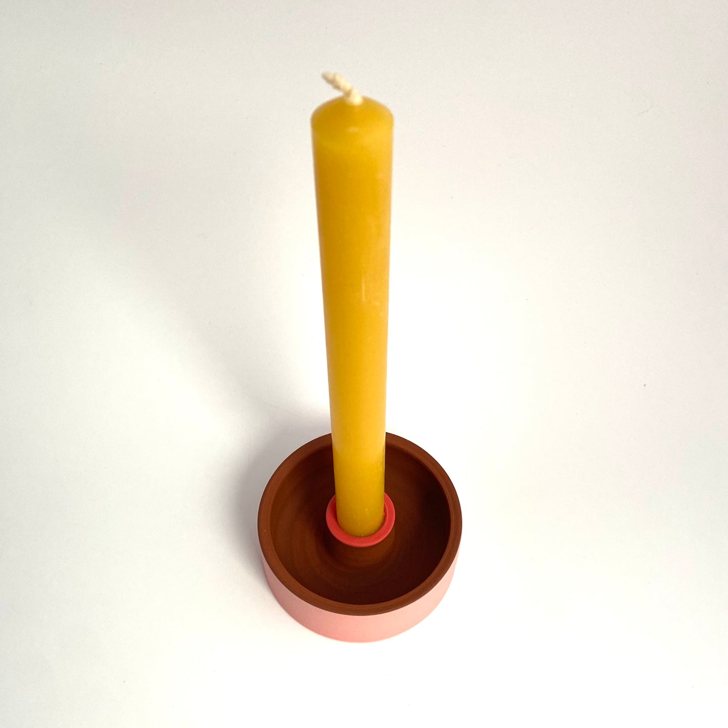 Terra Candle Holder: Red Pink High Side
