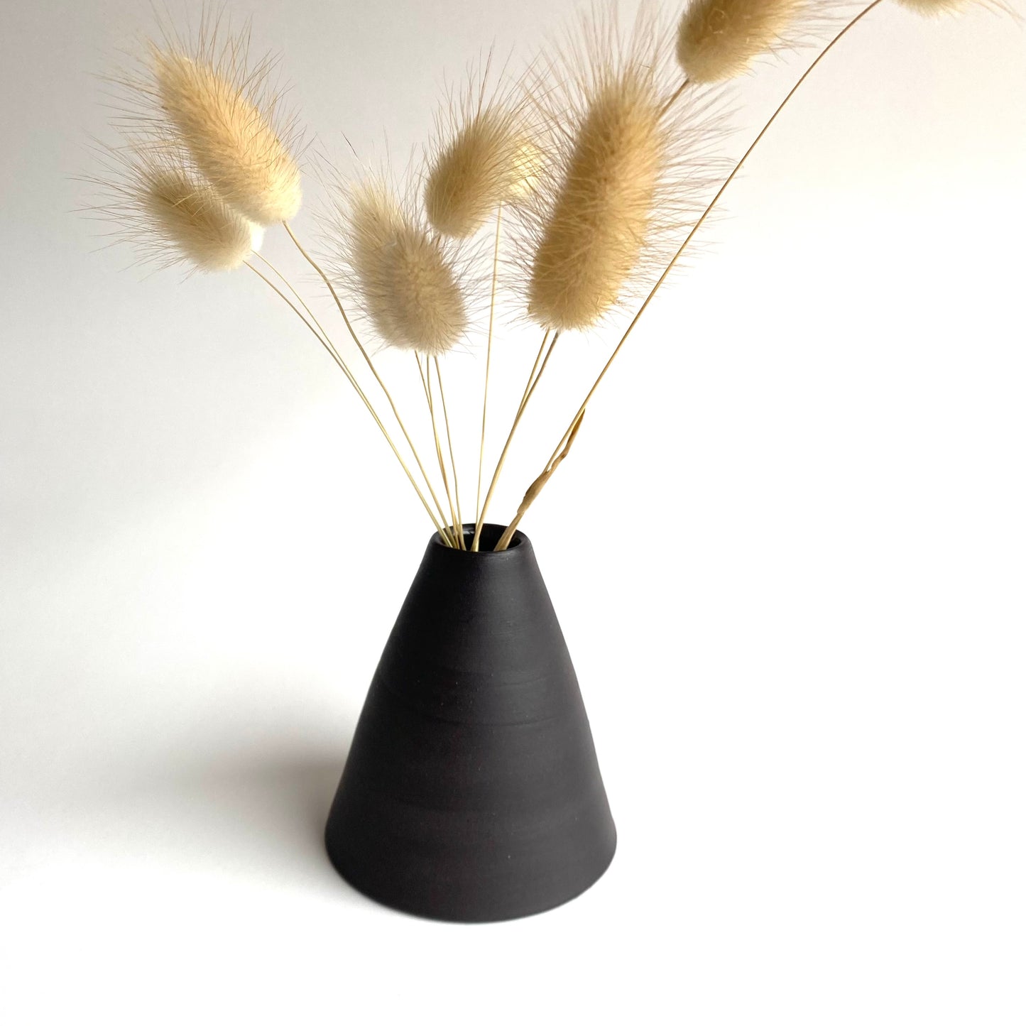 Small Pyramid Vase: Matte Black