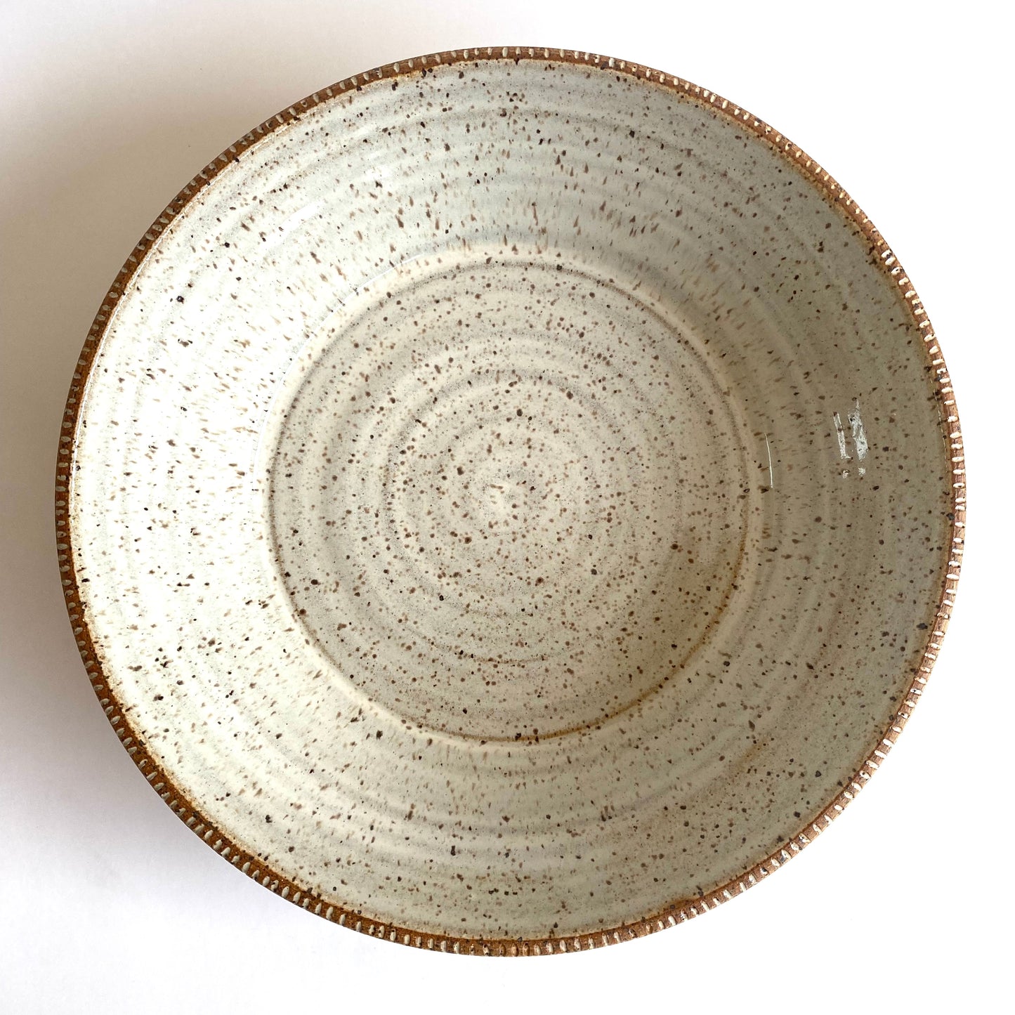 Speckled Creme Caramel Angled Dinner Bowl