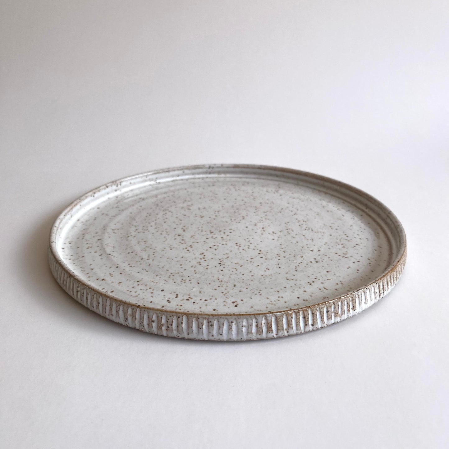 Coin Side Plate: Speckled White