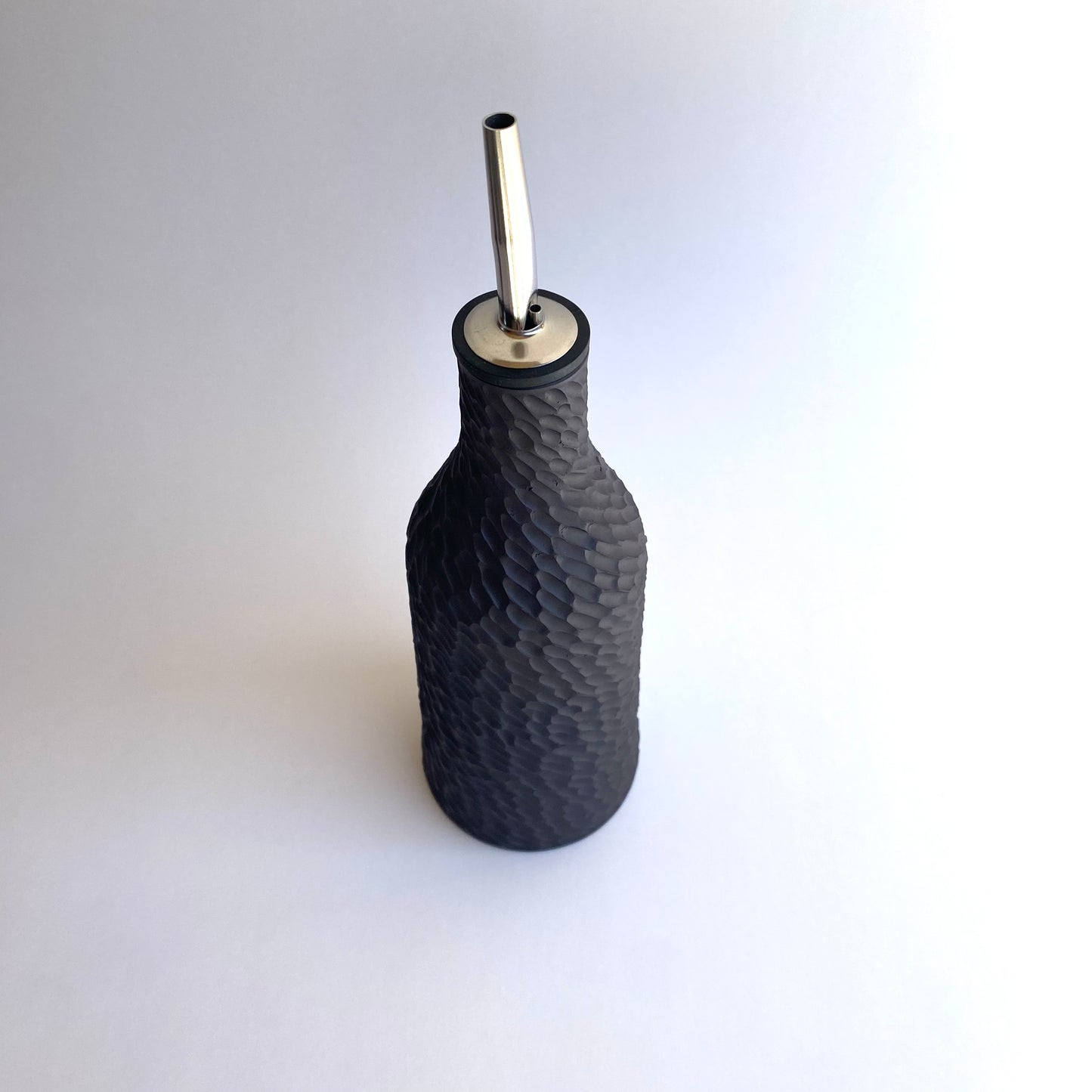 Rainstorm Olive Oil Vessel in Matte Black