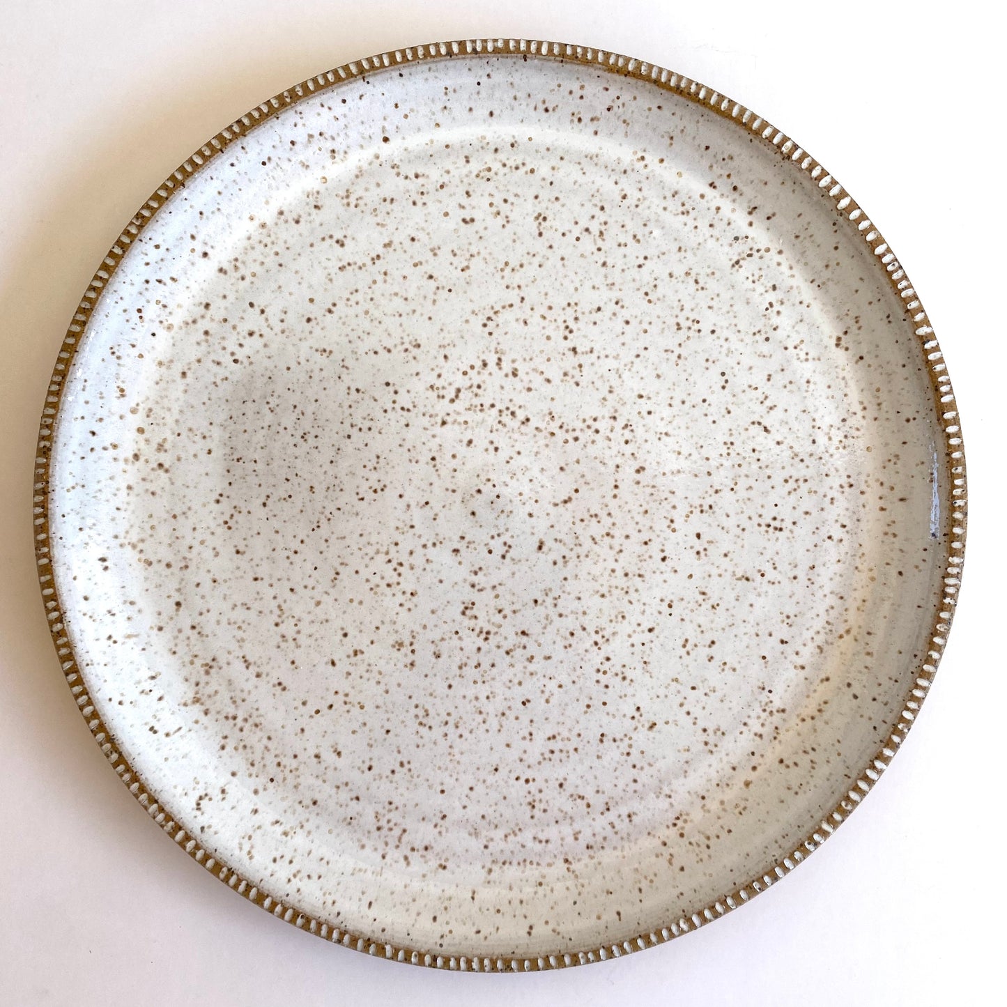 Angled Carved Edge Lunch Plate: White