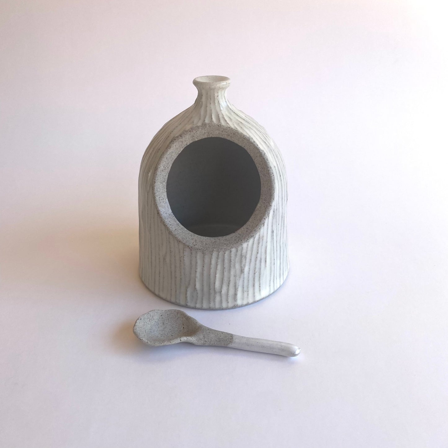 Bamboo Salt Vessel in Stone