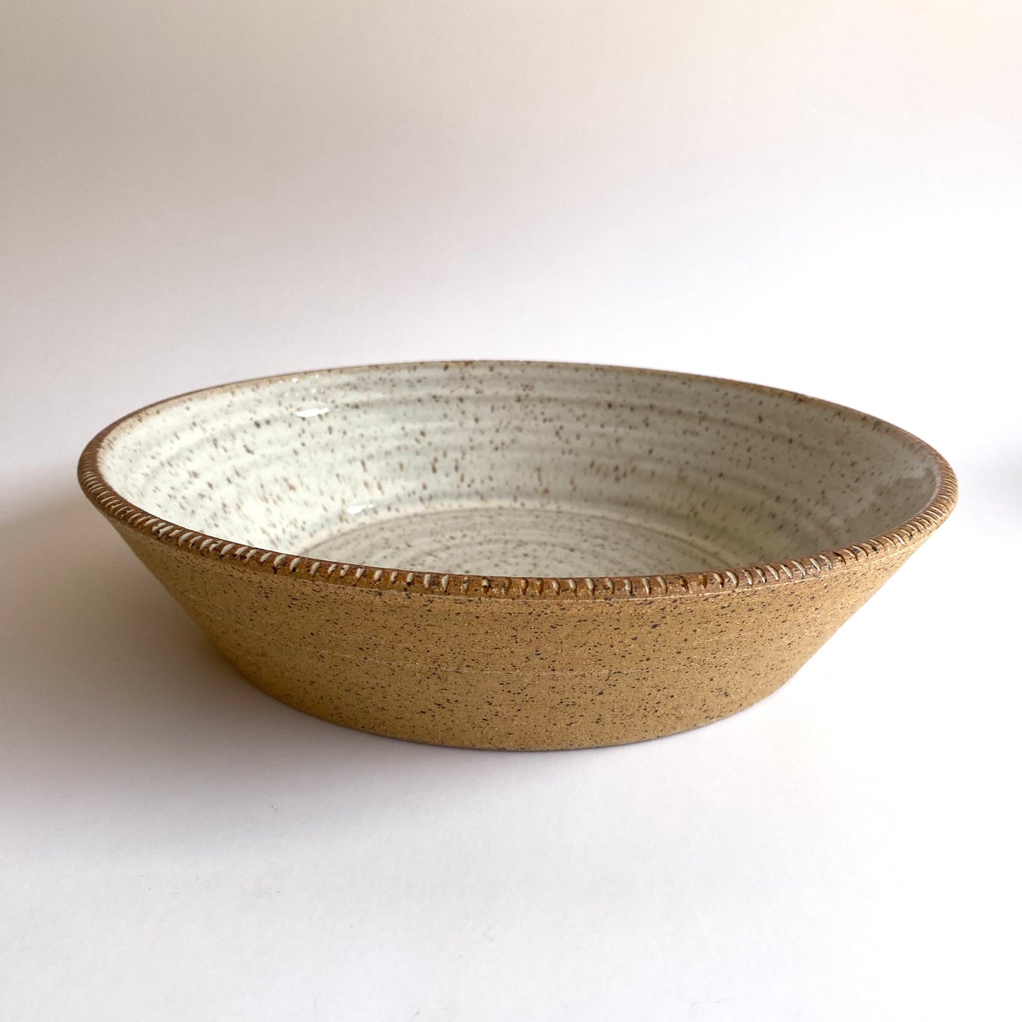 Speckled Creme Caramel Angled Dinner Bowl