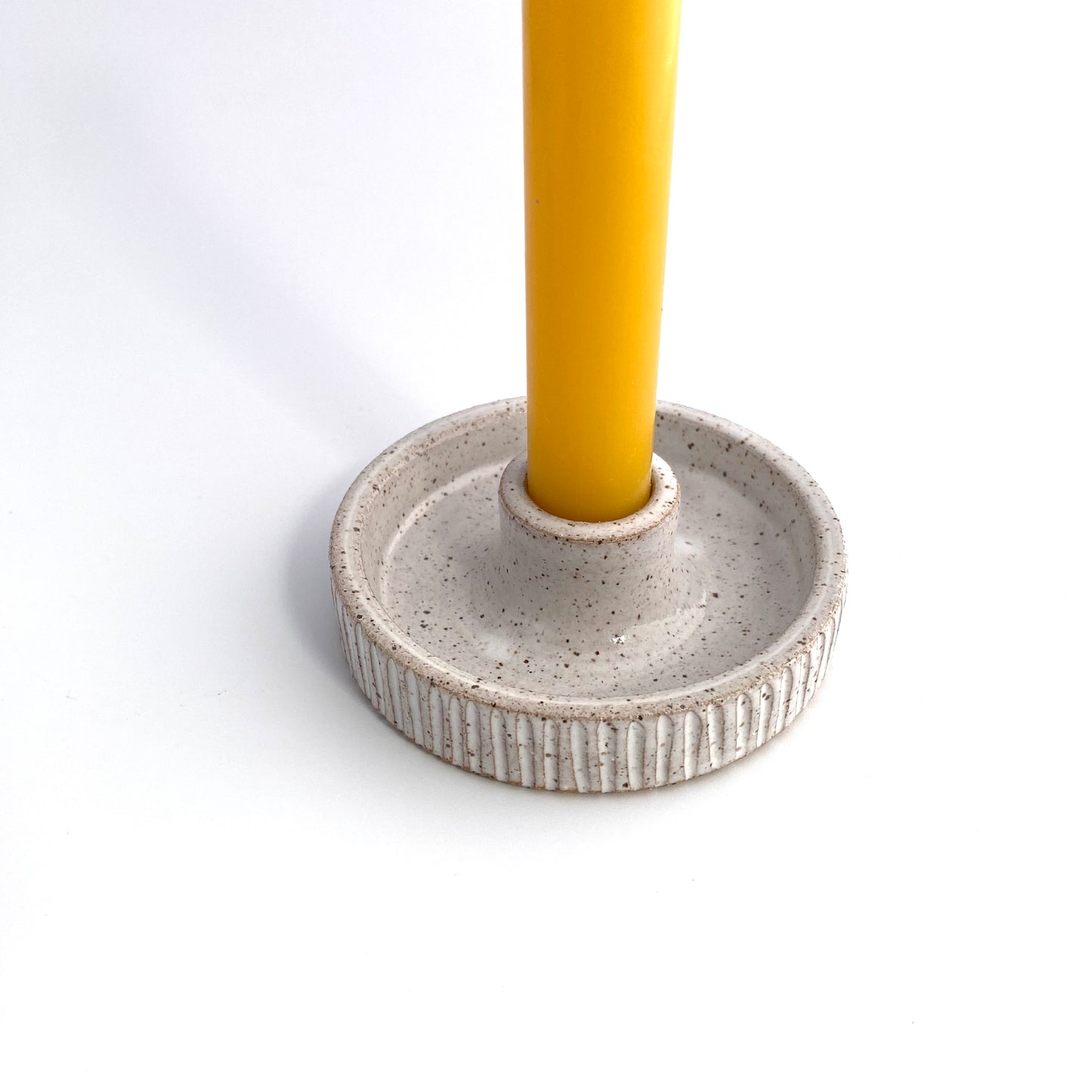 Coin White Candle Holder