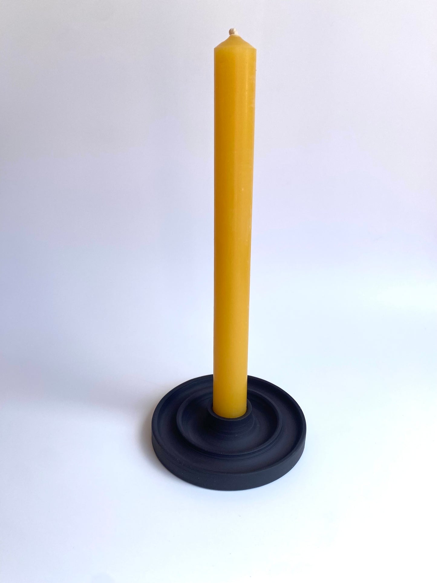 Black Candle Holder (ridged)