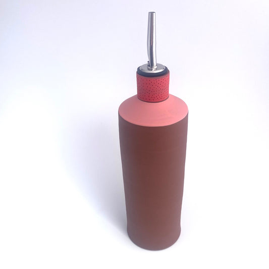 Terra Pink and Red Olive Oil Vessel