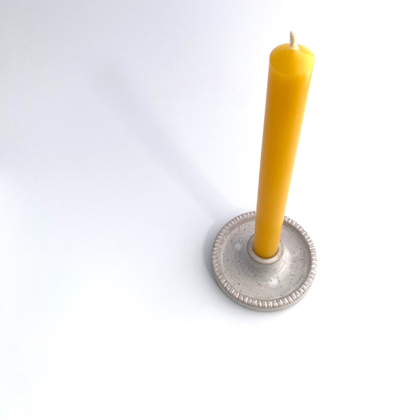 Carved Edge White Candle Holder