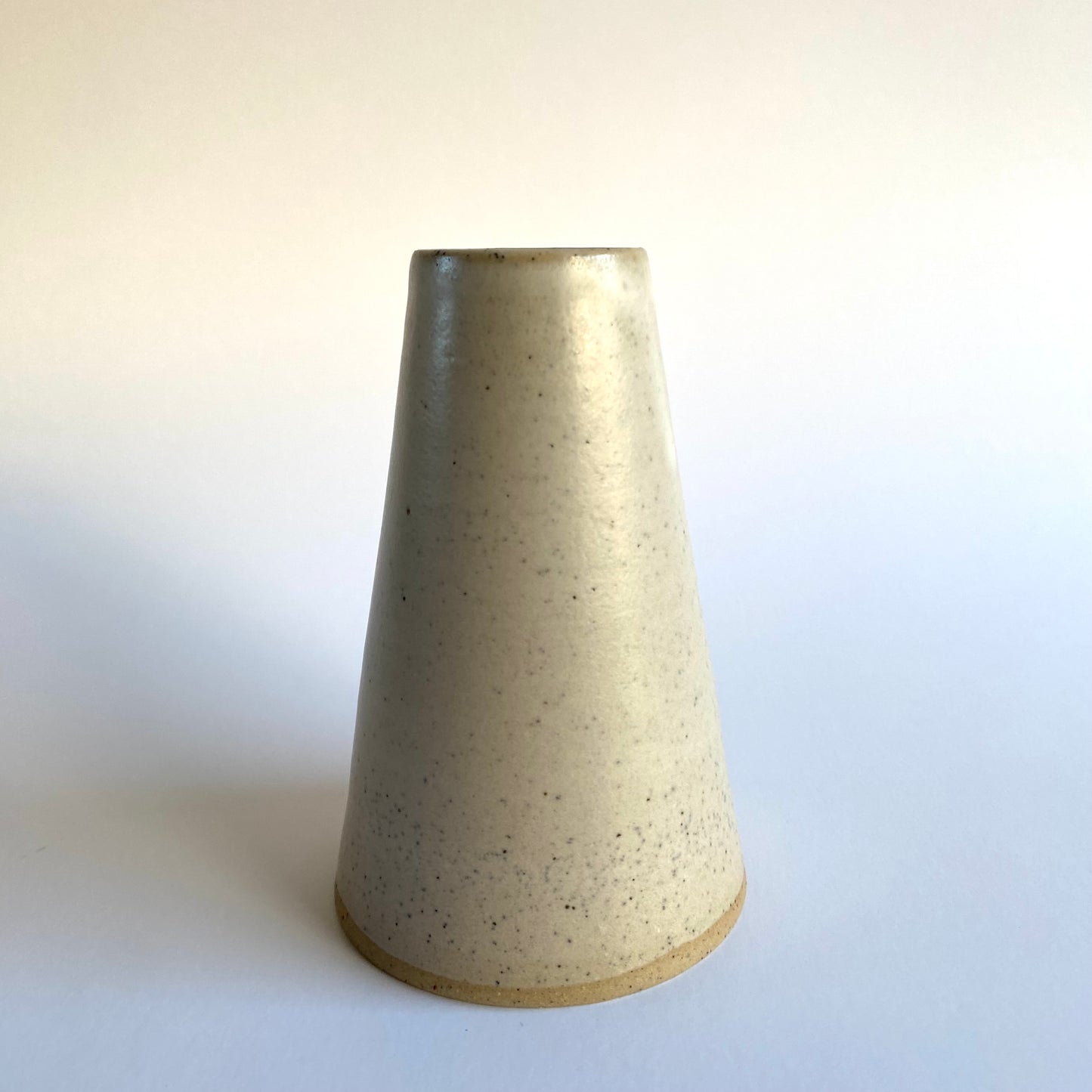Matte Sand Bud Vase: Pyramid
