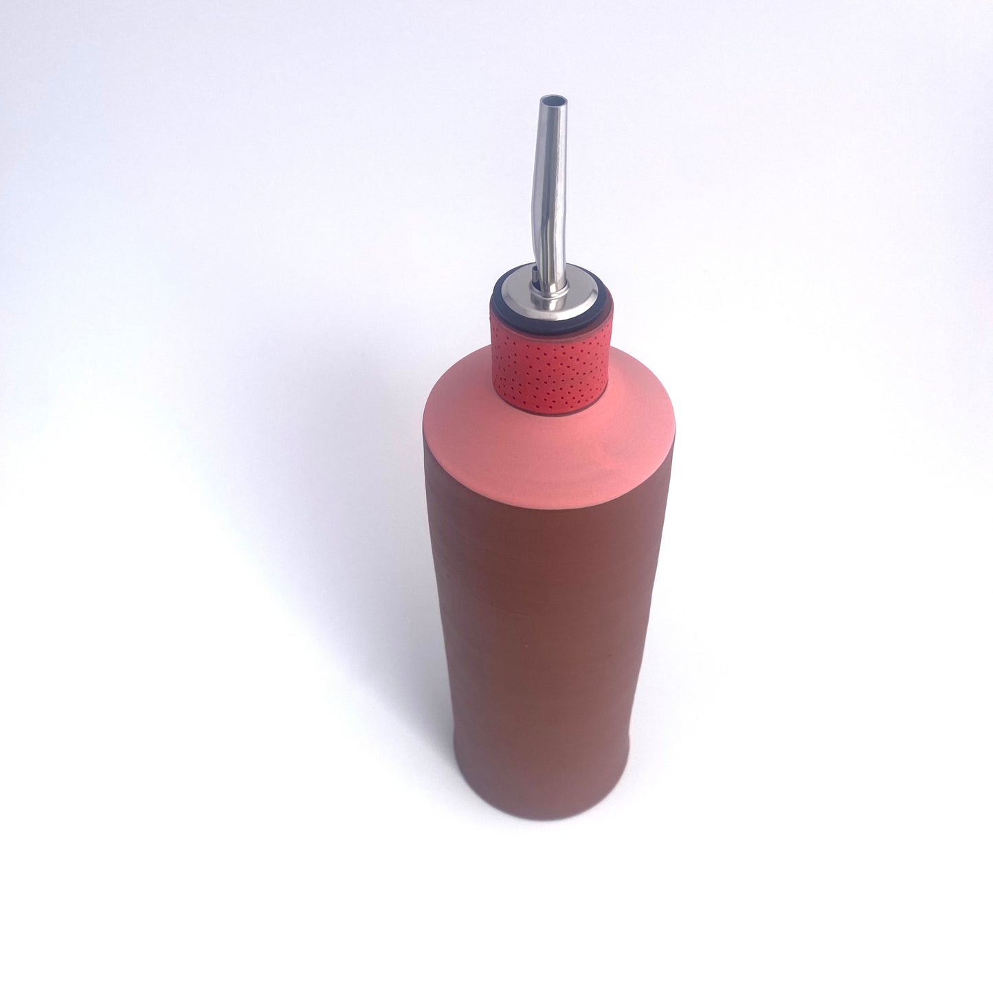 Terra Pink and Red Olive Oil Vessel