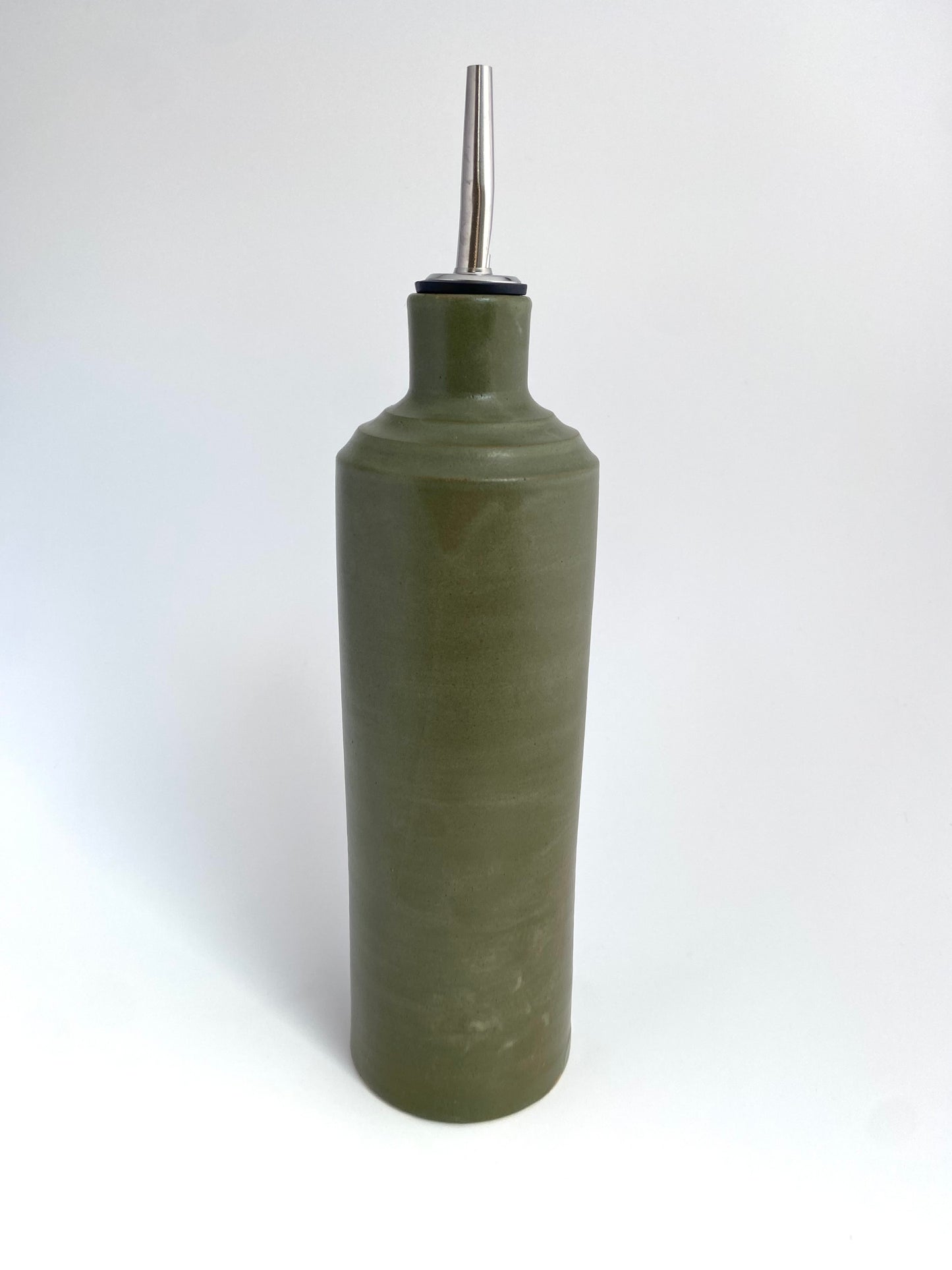Forest Green Ridged Olive Oil Vessel