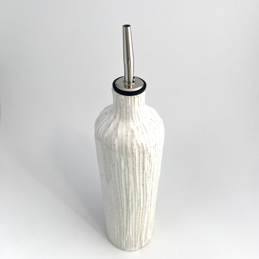 Vanilla Bamboo Olive Oil Vessel in White