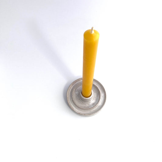 White Candle Holder Ridged