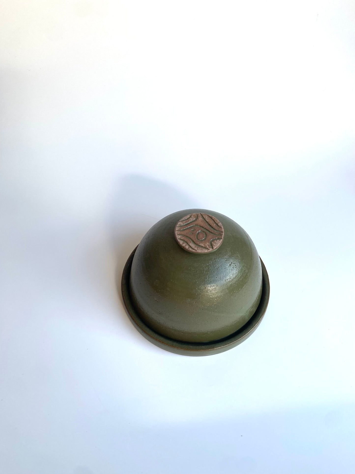 Terra Butter Dish in Olive