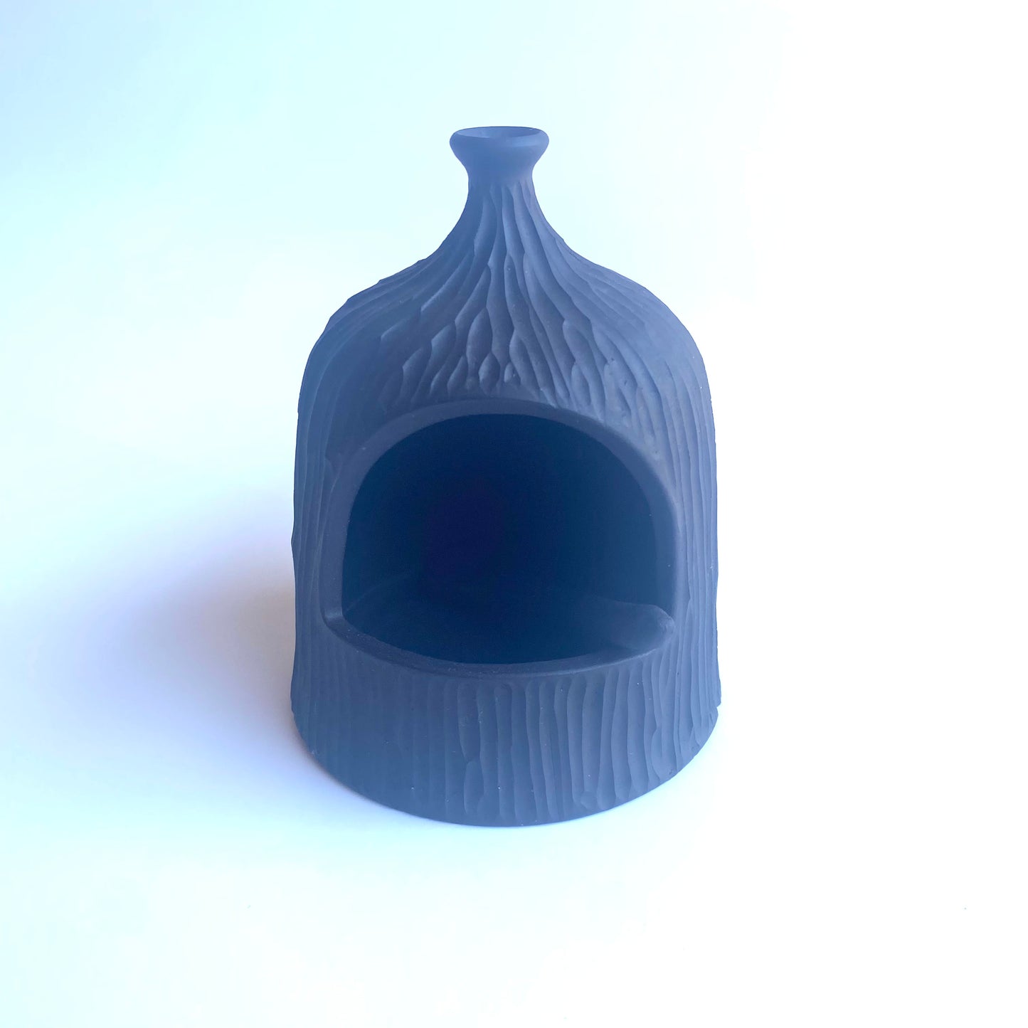 Carved Black Salt Vessel