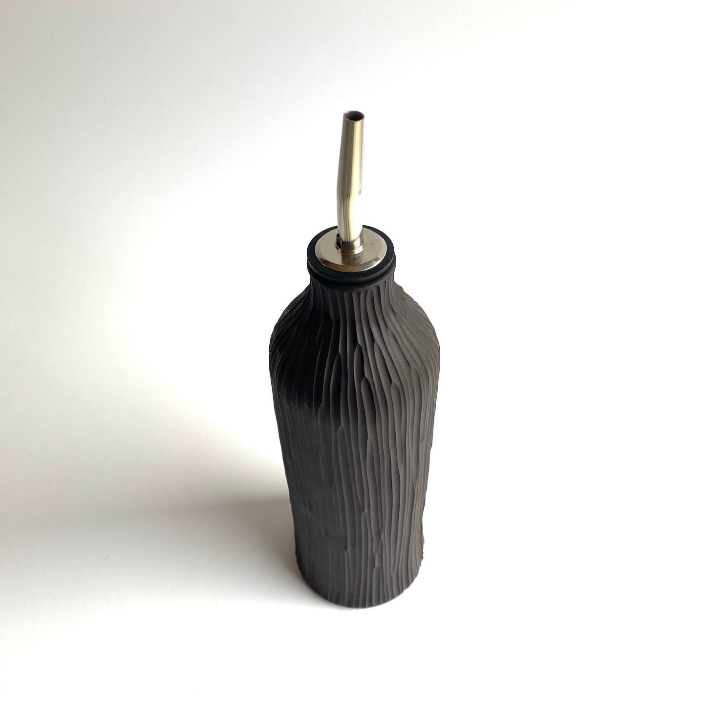 Bamboo Olive Oil Vessel in Matte Black