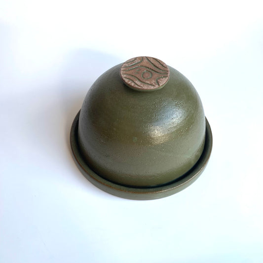Terra Butter Dish in Olive