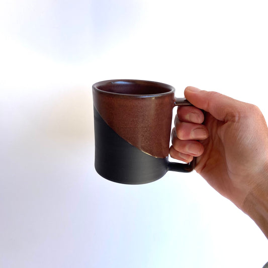 Black Bronze Oblo Mug: Angle Glaze