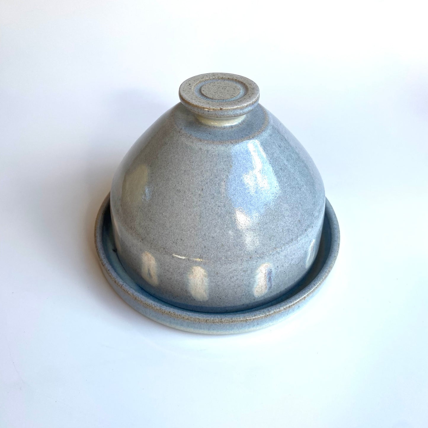 Stone Butter Dish in Mist
