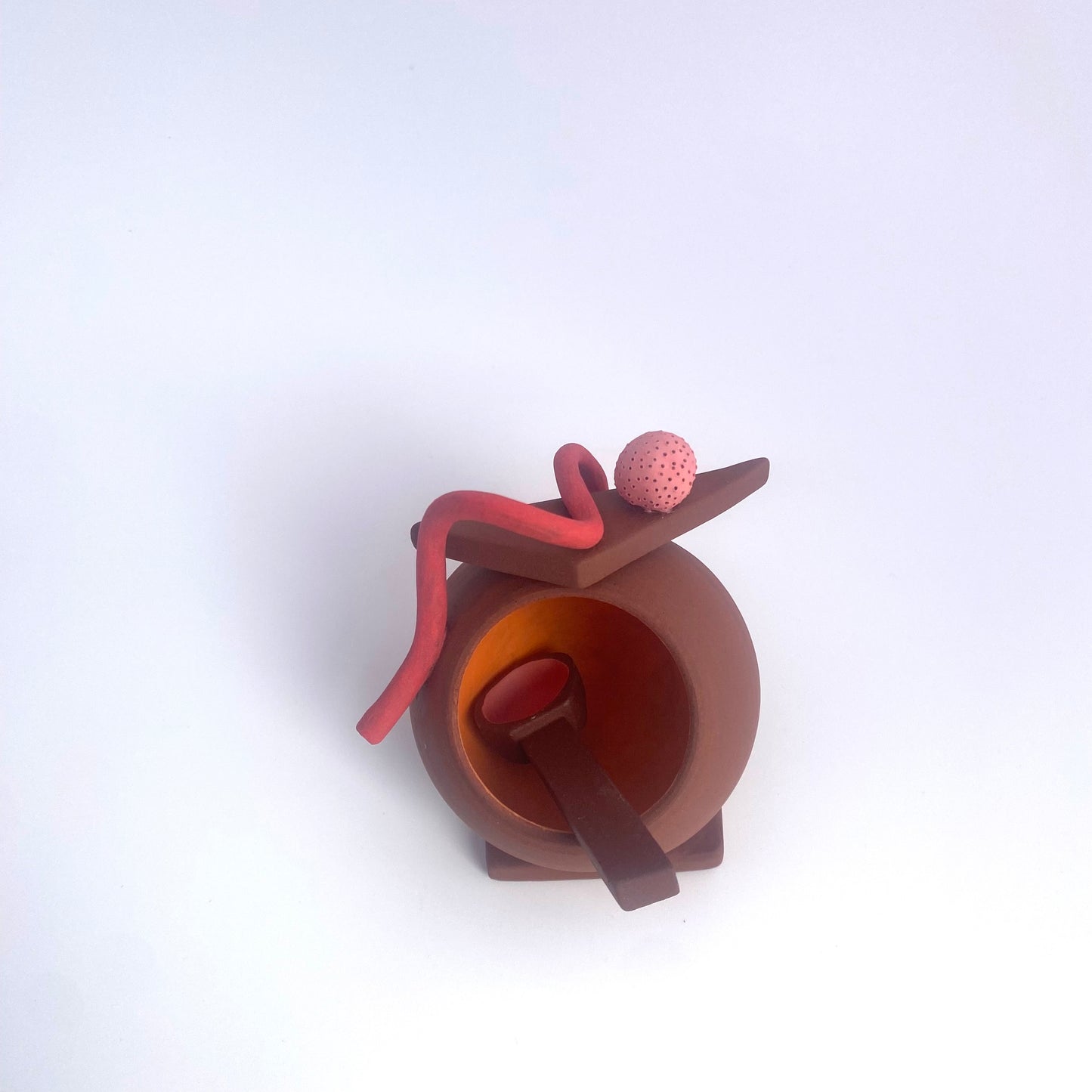 Terra Red Squiggle Salt Vessel