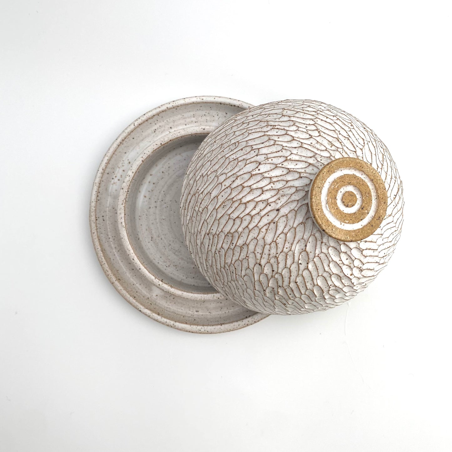 Rainstorm Butter Dish: White